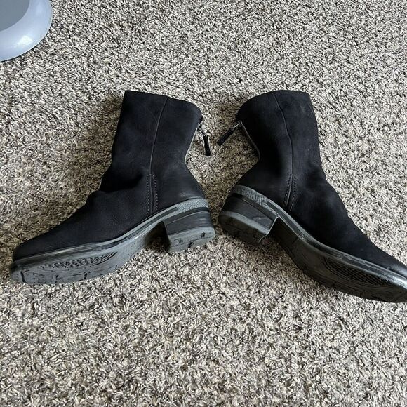 OTBT Fernweh Black Soft Leather Slouchy Mid Calf Boots 7.5 Grunge Zip New READ - Picture 4 of 9